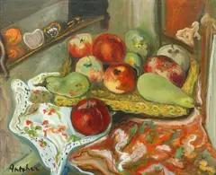 Isaac Antcher, Martwa natura z owocami, olej, płótno