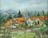 Isaac Antcher, Pejzaż, olej, płótno