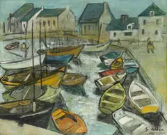 S. Ascher, Port, olej, płótno, 60