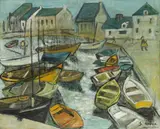 S. Ascher, Port, olej, płótno, 60