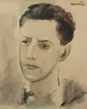 Portret mężczyzny by Rajmund Kanelba, akwarela, papier, sold Apr 2021