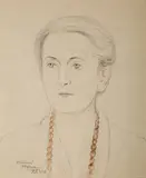 Wlastimil Hofman, Kobieta, ołówek, kredka, papier, 26