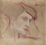 Wlastimil Hofman, Szkic twarzy kobiety, 1911 r.