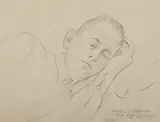 Wlastimil Hofman, Śpiący, 1946 r., 1946, ołówek, papier, 17