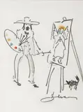 Antoni Suchanek, Autokarykatura, ołówek, kredka, papier, 12