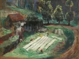 Aleksander Jędrzejewski, Bielenie płótna, 1935 r., 1935, olej, płótno