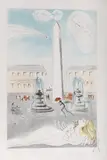 Salvador Dalí, Place de la Concorde, 1974, 1974, sucha igła, akwatinta, papier japon, wym. odcisku płyty 57