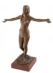 Ernst Seger, Figura kobiety, ok. 1900 r., 1900, brąz patynowany