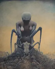 Zdzisław Beksiński, Bez tytułu, 1970, 1970, olej, płyta