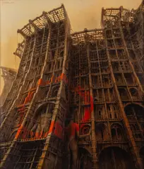 Tower VI, 2011 by Peter Gric, 2011, akryl, płyta, sold Feb 2021