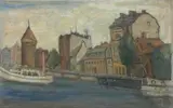 Jan Rzyszczak, Gdańsk Motława, 1968 r., 1968, olej, płótno, 39