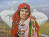 Antoni Przesłański, Portret dziewczyny w stroju ludowym, 1928 r., 1928, olej, płótno, 55