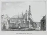 Édouard de Montulé, Cathédrale de Cracovie, Widok katedry w Krakowie, wyd. P. Langlumé, Paryż ok. 1830 r. litografia, 16