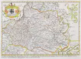 Richard Blome, A mapp of the estates of the Crowne of Poland…, Mapa Polski z 1669 r., stan drugi, 1680 r. miedzioryt kolorowany, 28