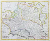 Thomas Kitchin, Carte de la Pologne avec ses Démembremens, Mapa ziem Rzeczpospolitej, Londyn 1784 r. miedzioryt kolorowany liniowo