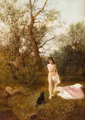 Franciszek Wastkowski, Po kąpieli, 1886 r., 1886, olej, płótno