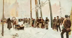 Aleksander Sarnowicz, Polowanie, 1901 r., 1901, olej, płótno