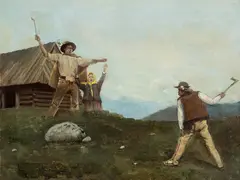 Kazimierz Bieńkowski, Scena rodzajowa z góralami, 1896 r., 1896, olej, płótno