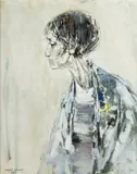 Maciej Lachur, Portret kobiety, 1984 r., 1984, olej, plótno