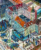 Plac Zamkowy, 2018 r. by Edward Dwurnik, 2018, olej, płótno, 54, sold Feb 2021