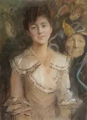 Teodor Axentowicz, Portret kobiety, pastel, papier, 77