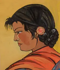 Zofia Stryjeńska, Dziewczyna, technika mieszana, papier, 30
