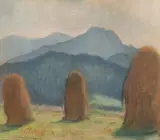 Władysław Serafin, Motyw z Podhala – Stogi, 1957, 1957, pastel, papier, 30