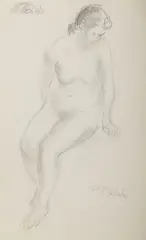 Kasper Pochwalski, Akt siedzącej, ołówek, papier