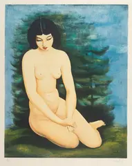 Moïse Kisling, Akt kobiecy, litografia barwna, papier