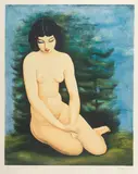Moïse Kisling, Akt kobiecy, litografia barwna, papier