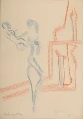 Macierzyństwo, 1919 r. by Jan J. Wroniecki, 1919, kredka, papier, 41, sold Jan 2021