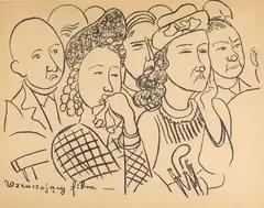 Tymon Niesiołowski, Wzruszający film, 1949 r., 1949, autolitografia, papier