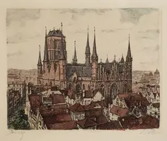 Richard Adler, Gdańsk, grafika barwna, papier, 17