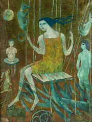 Ryszard Stryjec, Na huśtawce, 1995 r., 1995, olej, płótno, 81