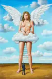 Stairway to heaven, 2020 r. by Rafał Olbiński, 2020, akryl, płótno, sold Jan 2021