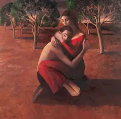 Katarzyna Karpowicz, Zakochani, 2019 r., 2019, olej, płótno