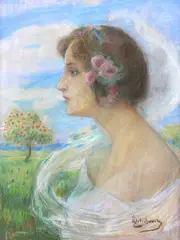Kasper Zelechowski, Wiosna, pastel, papier