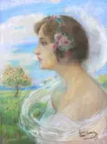 Kasper Zelechowski, Wiosna, pastel, papier