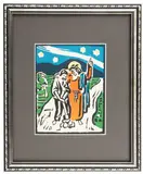 Zbigniew Pronaszko, Wędrówka z Chrystusem z ballad Powsinogi beskidzkie Emila Zegadłowicza, drzeworyt, papier, 17