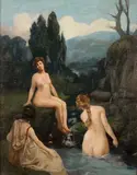 Karol Ciszewski, Kąpiące się kobiety, olej, płótno