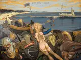 Andrzej Lipniewski, Dzika plaża - zachód, 1989, 1989, olej, płótno