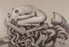 Marcin Tomaszewski, Bez tytułu, ołówek, pastel, tusz, papier