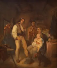 Aleksander Kotsis, W gościnie u górali, olej, płótno, 42