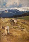 Gertrud Staats, Pejzaż górski, 1902 r., 1902, olej, płótno