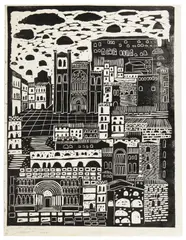 Stefan Krygier, Florencja, 1963 r., 1963, linoryt, papier