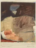 Jan Dziędziora, Kobieta siedząca I, akwarela, papier