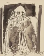 Otto Axer, Żydowski kupiec, 1972 r., 1972, tusz lawowany, papier