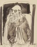 Otto Axer, Żydowski kupiec, 1972 r., 1972, tusz lawowany, papier