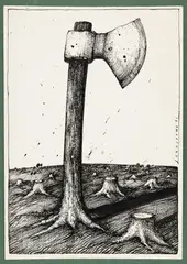 Zygmunt Januszewski, Bez tytułu, tusz, papier, 32