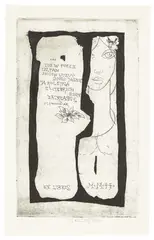 Stanisław Dawski, Ex libris, akwaforta, papier, 15